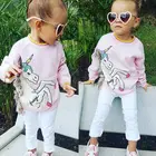 Pudcoco новейшие осенне-зимние детские толстовки с единорогом, пуловер для маленьких девочек, Повседневная теплая толстовка с длинными рукавами, одежда, топы От 1 до 7 лет