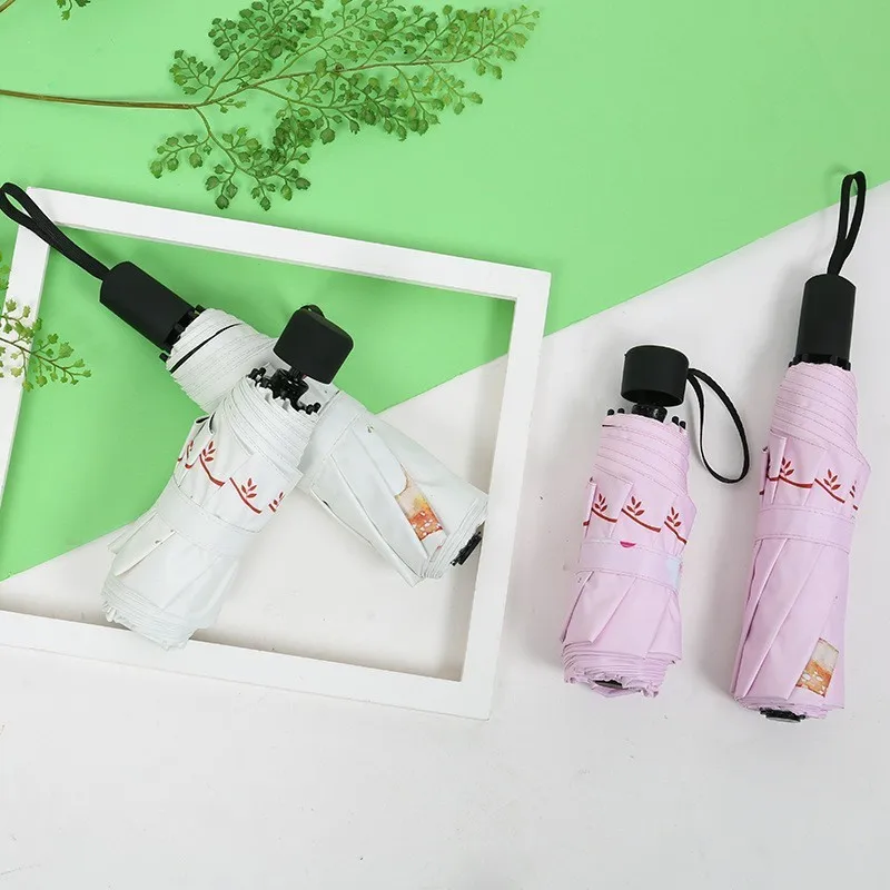 New Pattern Five Fracture Sunshad Pervious Light Sunscreen Defence Ultraviolet Rays Fold Umbrella Rain Women Parasol | Дом и сад