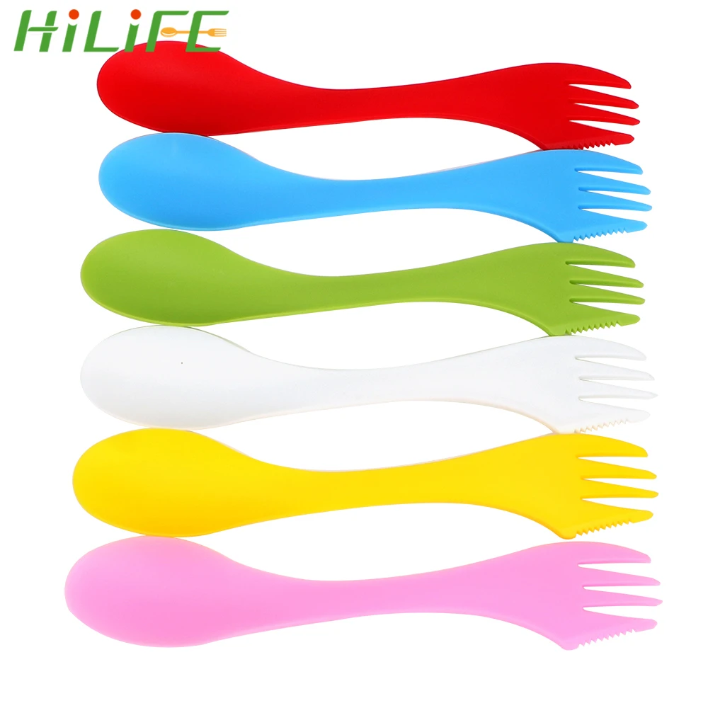 Вилка ложка 3 в 1 HILIFE 6 шт./компл. столовые приборы для кемпинга дорожные гаджет
