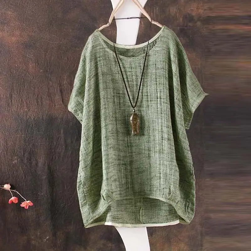 Женская пляжная блузка с коротким рукавом Boho Повседневная Свободная Базовая
