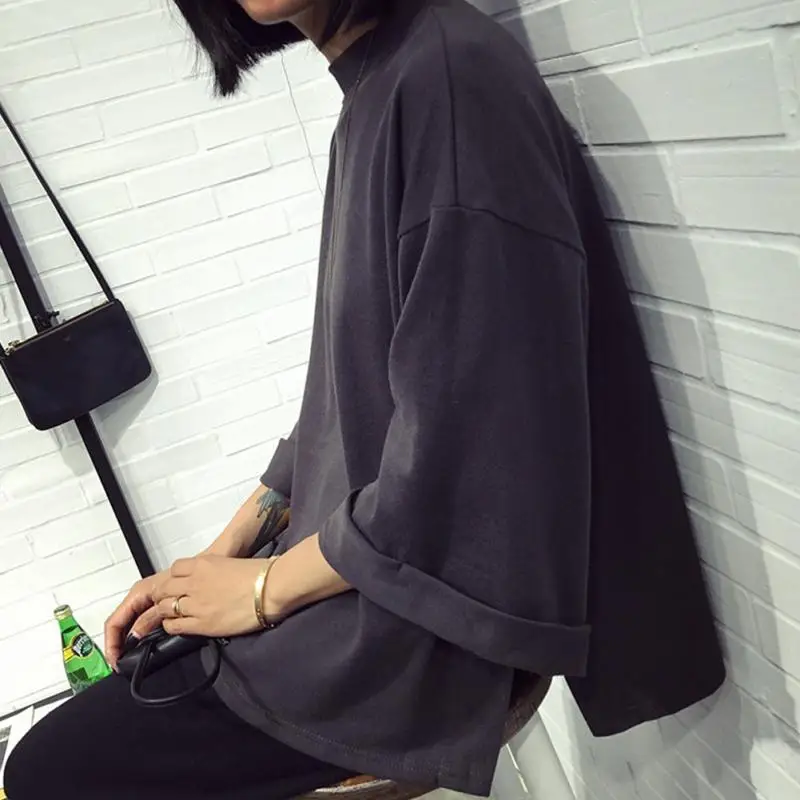 3 цвета Женская Корейская простая футболка высокое качество хлопок эластичные