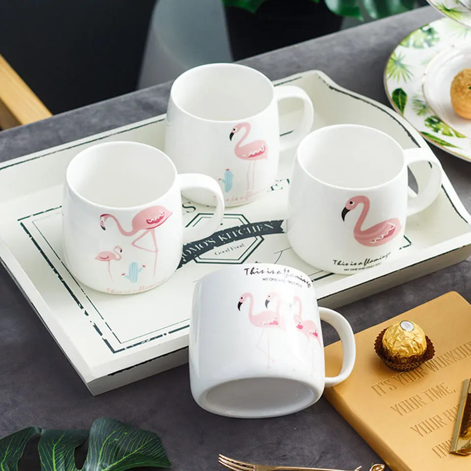 Керамическая кофейная кружка Розовый фламинго/Кактус кофейные чашки для поездок