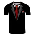 Лидер продаж, Мужская 3D футболка костюм с имитацией формы, компрессионная рубашка с коротким рукавом и принтом, повседневные Забавные футболки с круглым вырезом