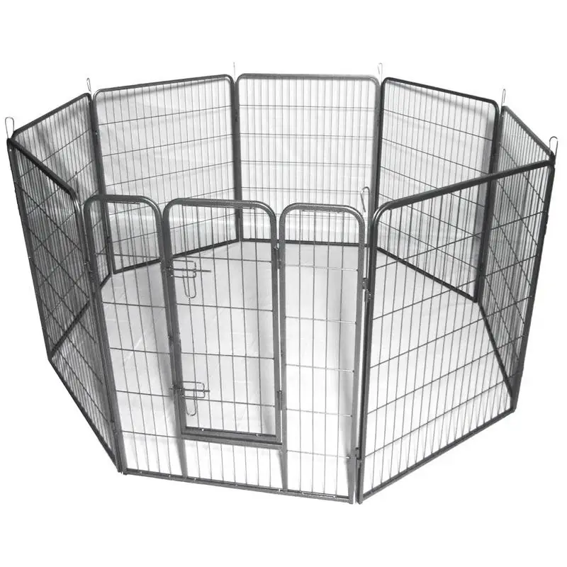 24&quot Pet Dog Cat Iron Playpen Tent 8 Panel Portable Puppy Cage Soft Crate Folding Exercise Kennel Play Game Houses Safe Fence | Дом и сад