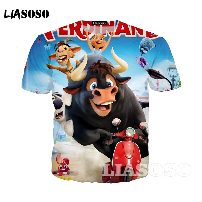 Анимационный фильм Ferdinand 3d печать футболки модные летние мужские веселое Harajuku