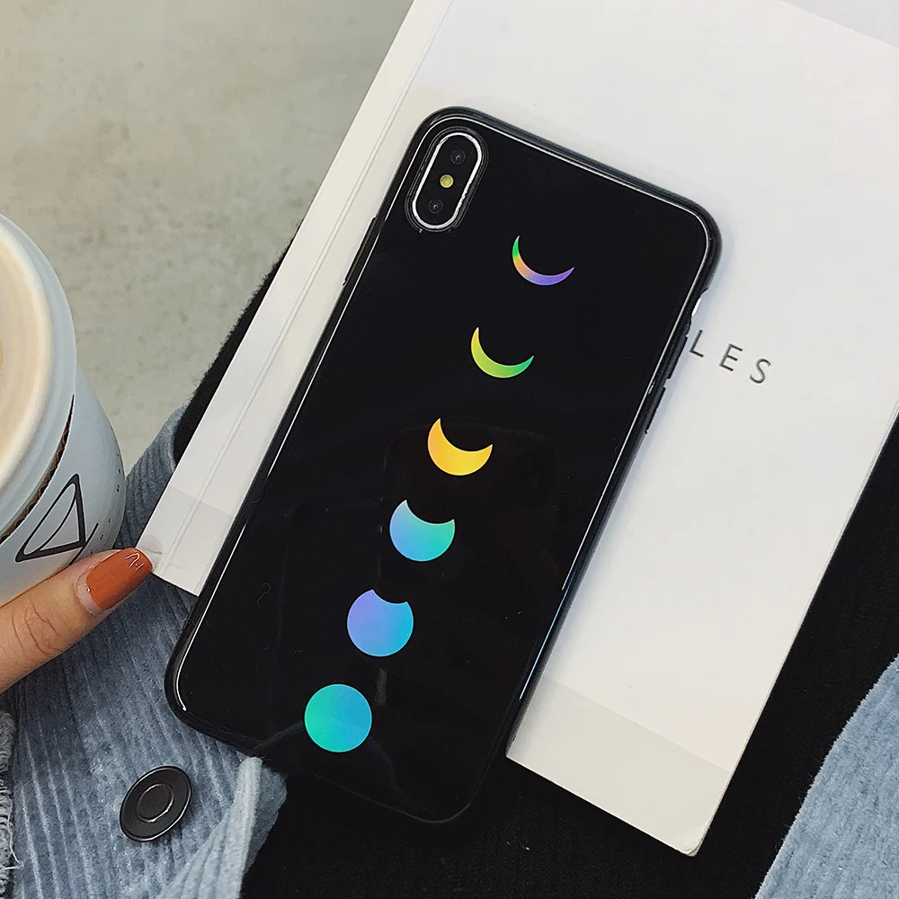 LOVECOM Laser Moon Eclipse винтажные чехлы для телефонов iPhone 11 Pro Max XR XS 6 6S 7 8 Plus X мягкая задняя