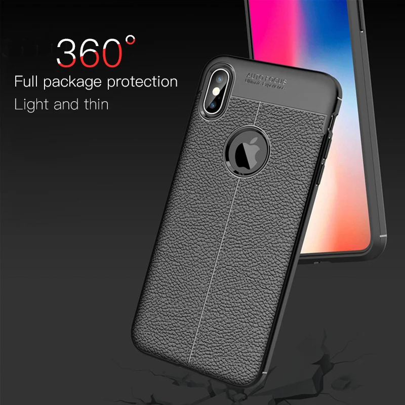 Litchi Leather Case For Apple iPhone 7 6S 6 8 Plus Protector Slim TPU Funda Full Cover X XR XS MAX Cases |
