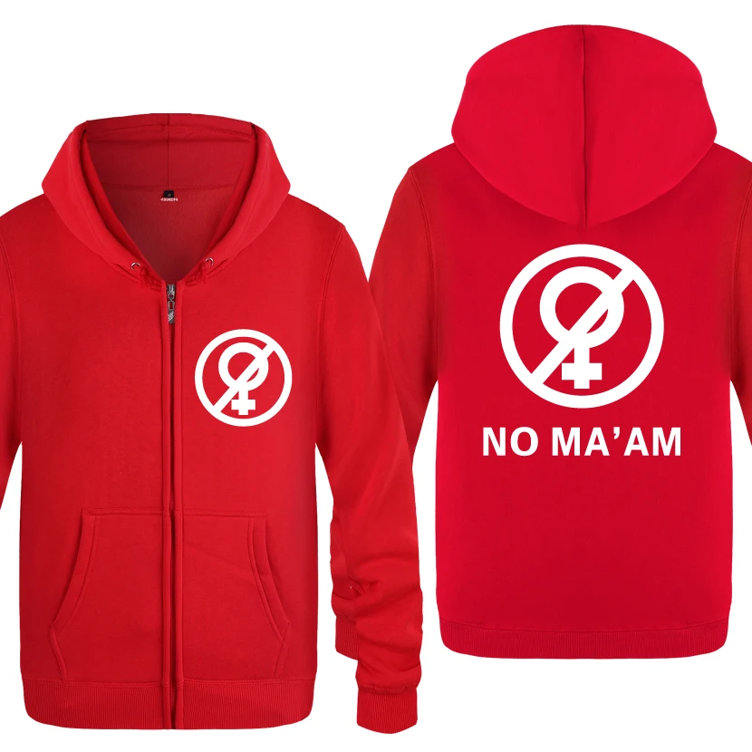 

No MA'Am - Married with Al Bundy Children Funny Humor Hoodies Men 2018 Men's Fleece Zipper Cardigans Hooded Sweatshirts