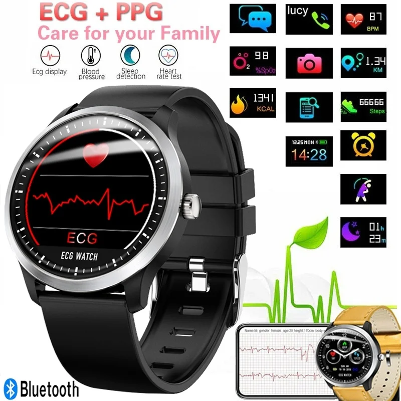 2019 Смарт часы ECG PPG электрокардиограф Пульс кровяное давление монитор здоровья