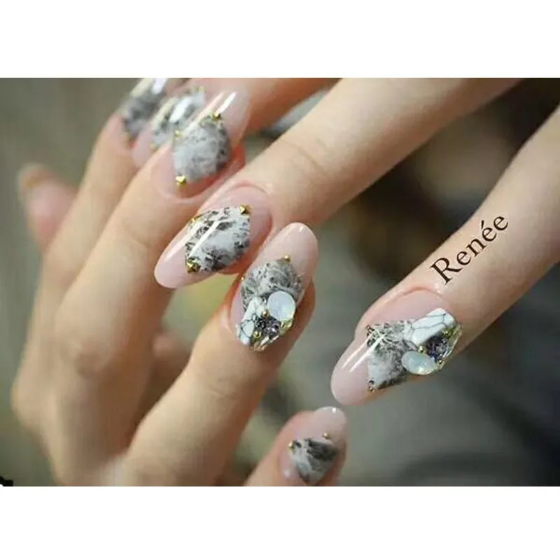 1 шт. стикеры 3D на ногти Nail Art из змеиной кожи мраморный камень сетка леопард