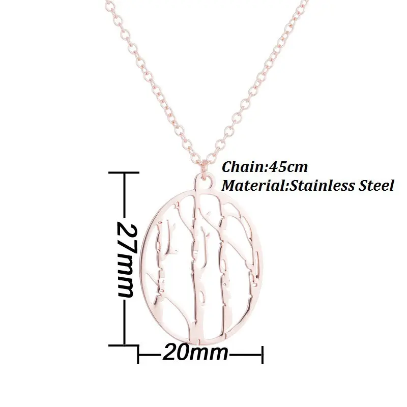 Fashion Tree of Life Round Pendant Necklace Gold Silver Color Hollow Bijoux Collier Elegant Women Jewelry Gifts | Украшения и