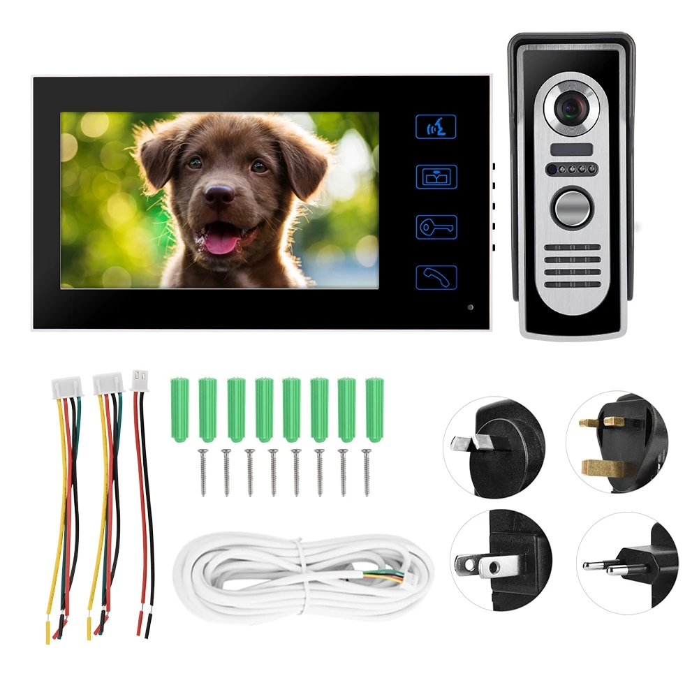 7 дюймов проводной Водонепроницаемый оболочка дверного звонка ИК Камера