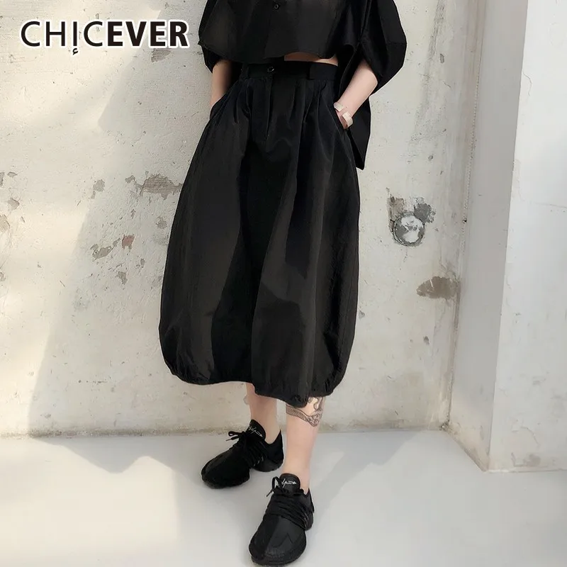 CHICEVER 2019 весенние юбки для женщин с эластичной высокой талией свободные большие