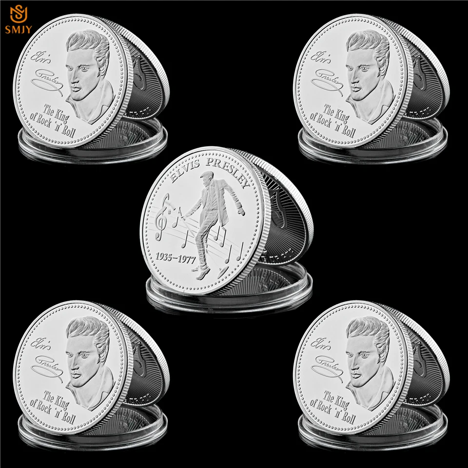 5 шт./лот 1935 1997 американская рок музыка звезда Элвиса Пресли Посеребренная