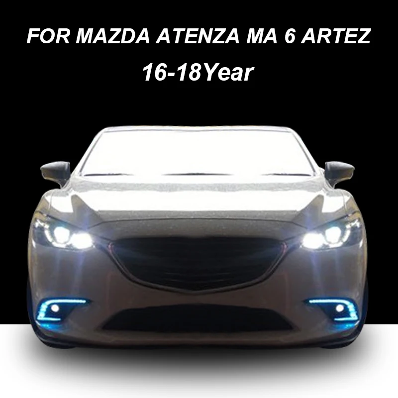 ROADOT 2 шт. Авто СИД DRL с желтыми сигналами поворота для Mazda 6 ATENZA 2016 2017 2018