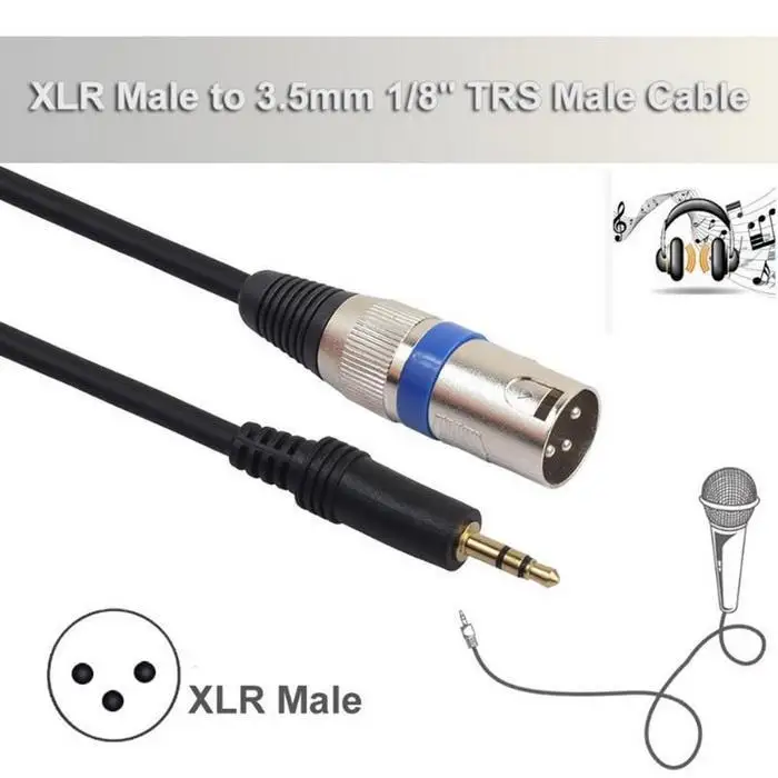 3 5 мм стерео Pin XLR аудио стильный дизайн с отличительным видом. Черный Штекерный