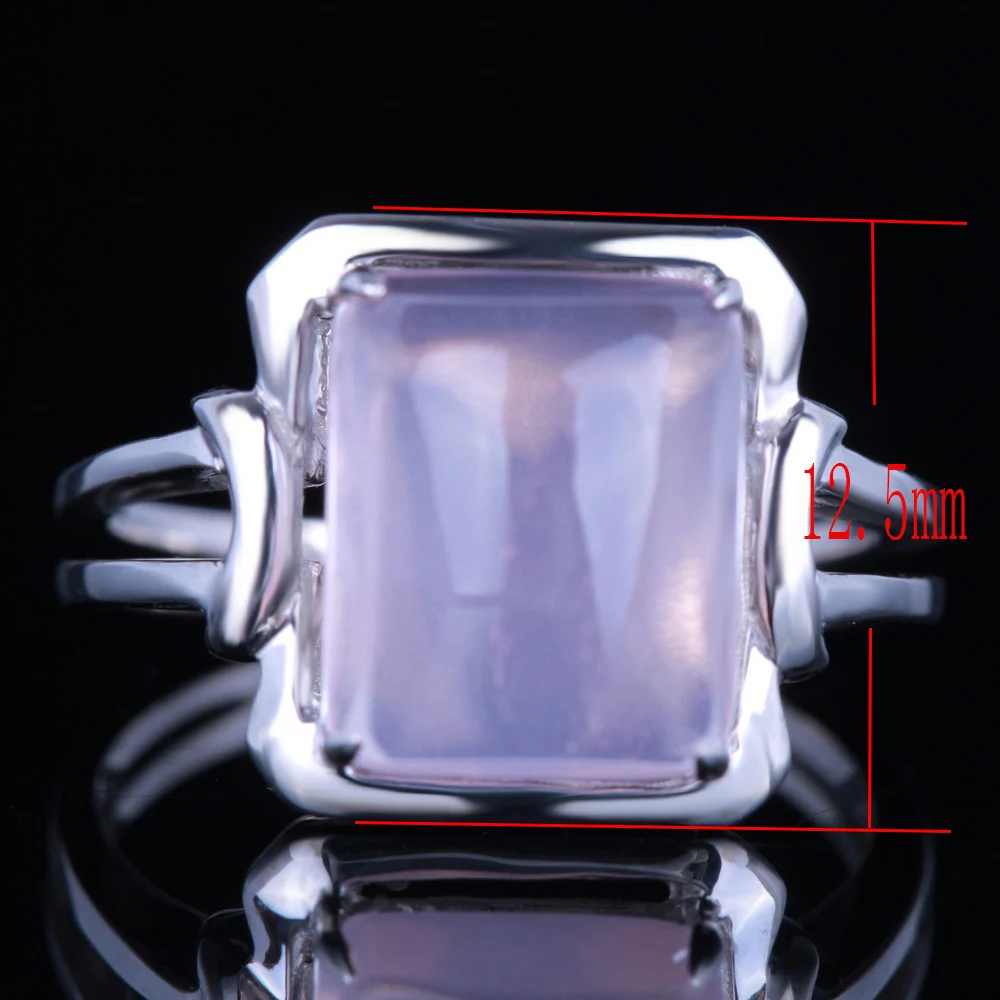 Женское кольцо из серебра 925 пробы с розовым кварцем 10x8 мм|cushion cut engagement|ring whitering gold