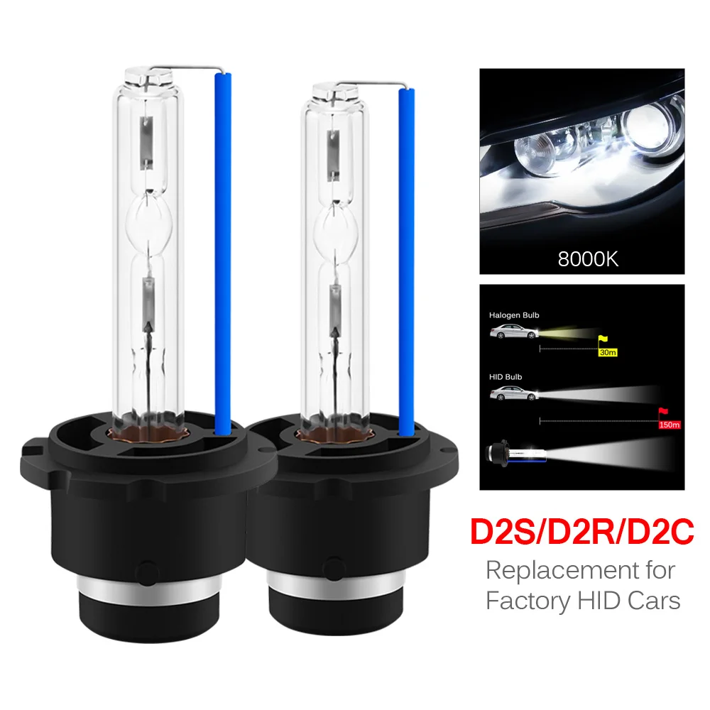 2 шт. 6000k 8000k 35W D2S/D2C Замена автомобиля HID белые фары лампочки|Световая рейка/рабочее