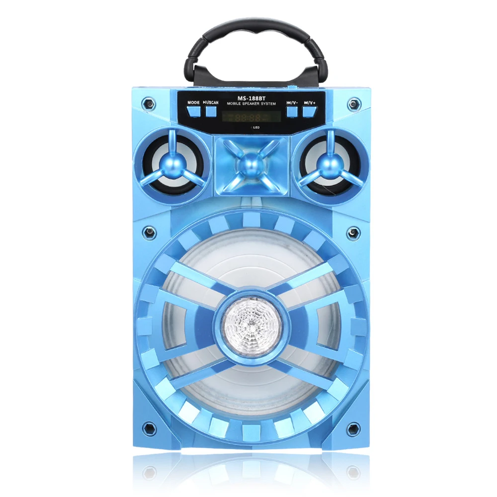 MS 188BT портативный Bluetooth динамик fm радио 6 5 дюймов стерео HiFi со светодиодный