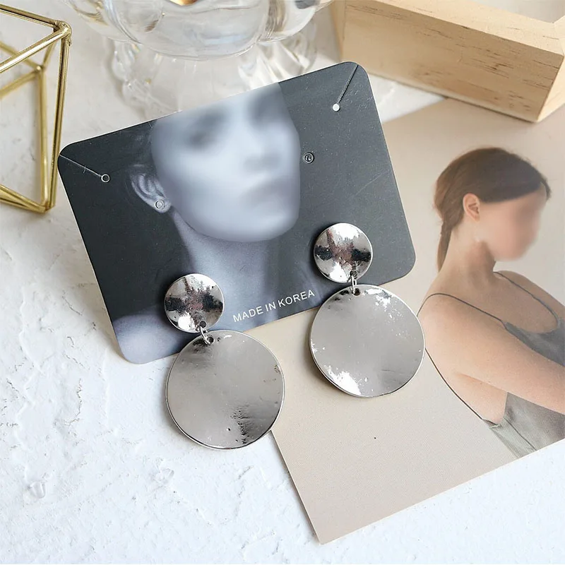 Геометрические металлические латунные серьги 1 пара минималистичные золотые