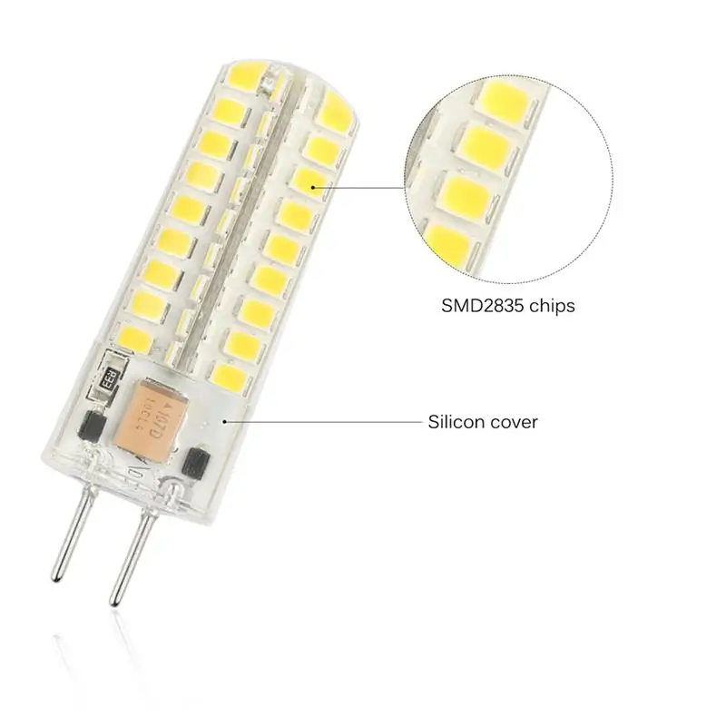 1 шт. Led 12 В G6.35 лампочка 72 Светодиодная лампа светильник AC DC SMD 2835 Точечный 360 Угол