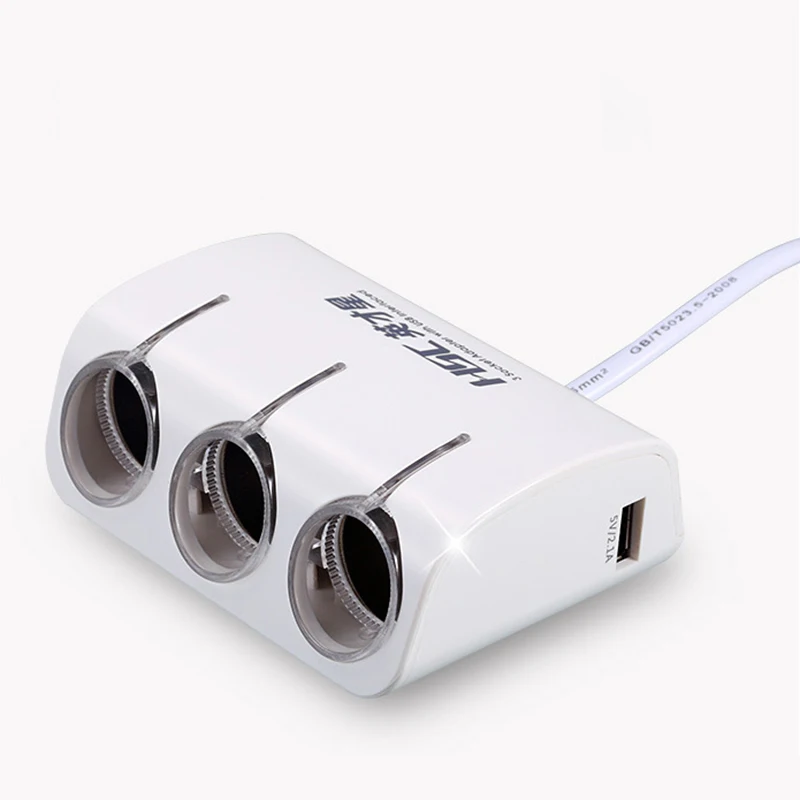 HSC multifunction 120W 2 USB port car with one to three cigarette lighter socket charger adapter | Электроника