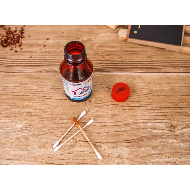 100 шт./упак. белые бамбуковые ватные палочки тампоны медицинская Чистка ушей