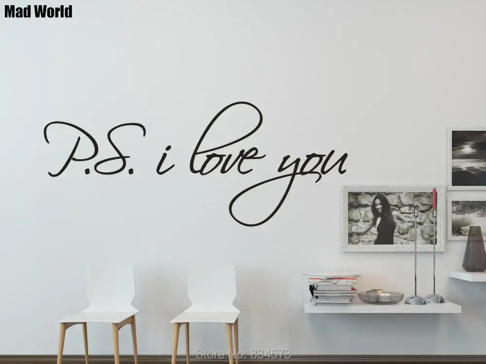 PS I LOVE YOU вдохновляющая цитата настенные художественные наклейки для спальни