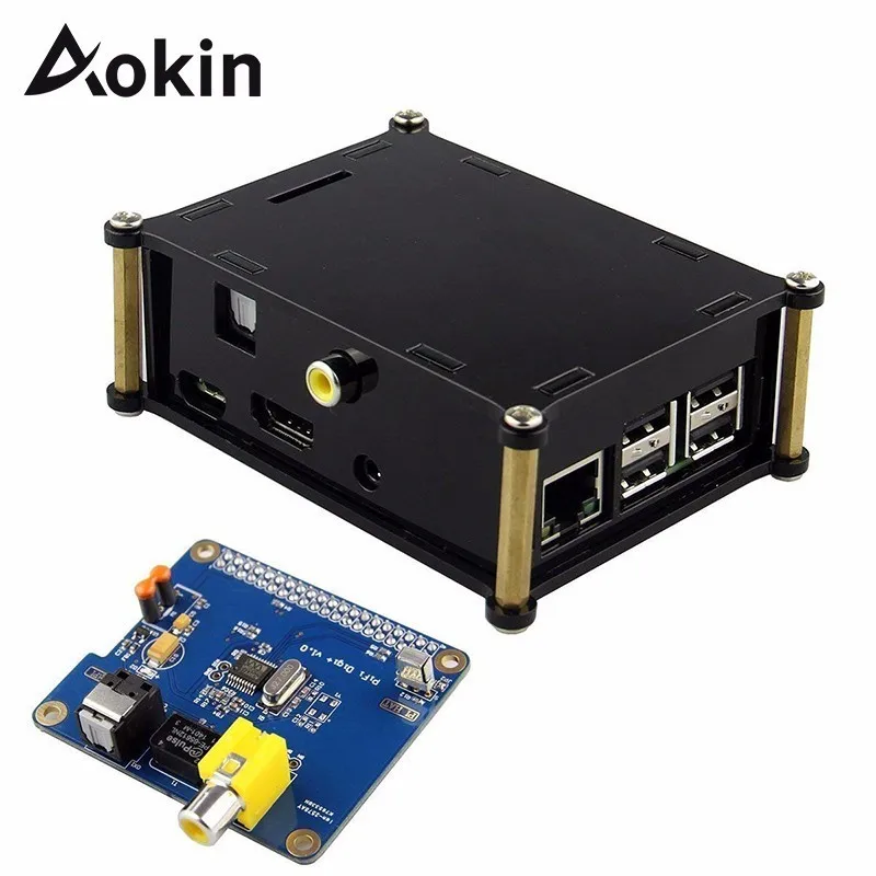 Цифровая звуковая карта Raspberry PI I2S SPDIF HIFI DiGi с акриловым корпусом для pi 3 2 Модель