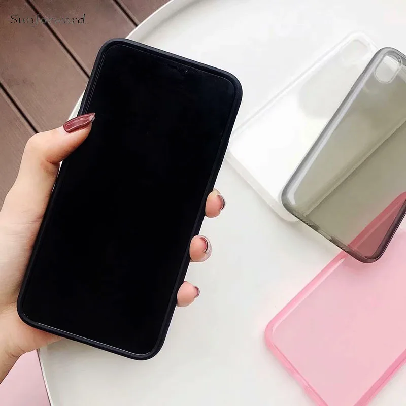 Colorful Candy TPU Phone Case For iPhone X XR XS MAX Cover Silicone Soft Anti-Knock Capa 7 8 6S Plus Transparent |