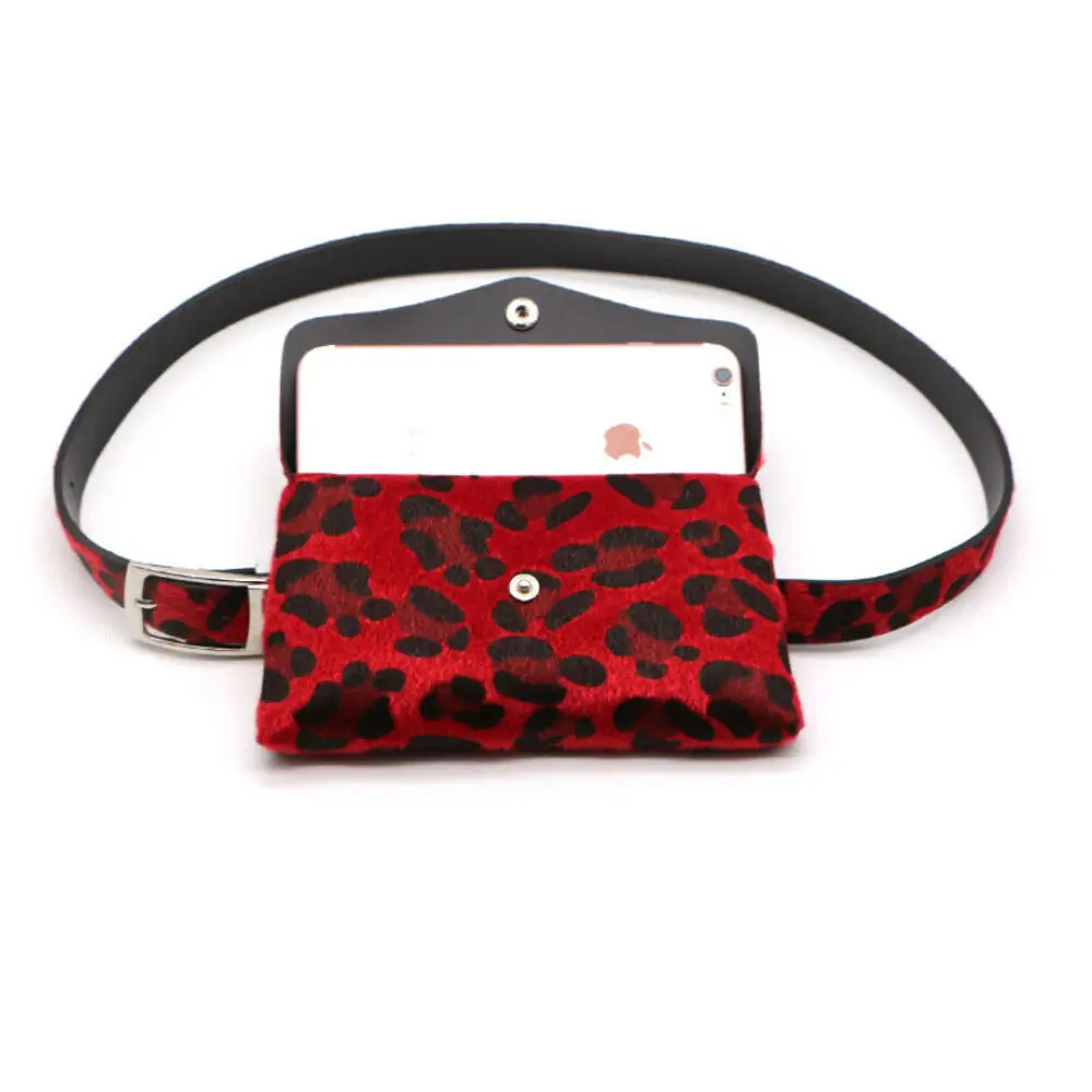 

2019 Women Leopard Print Leather Waist Pack Nylon Belt Bag Phone Pouch Fashion Travel Hip Shoulder Chest Bum Bags