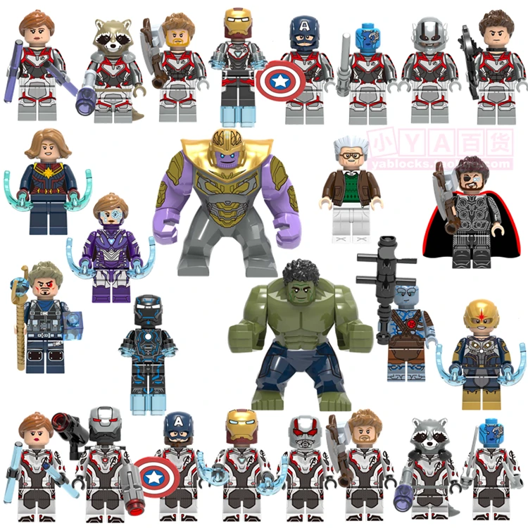 Одиночные Мстители 4 Endgame просветленные фигурки танос Тор ракета енот военная