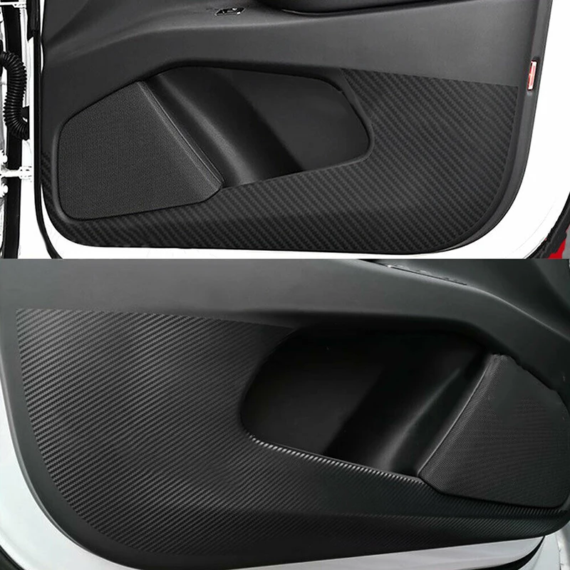 2pcs Carbon Fiber Black Door Anti Kick Pad Film Sticker For Tesla Model X 16-18 | Автомобили и мотоциклы