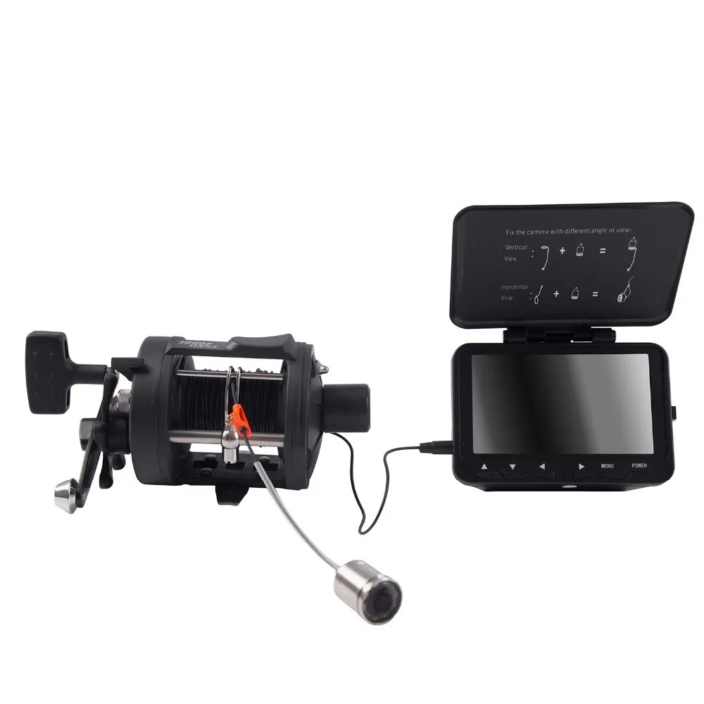 Comprar SYANSPAN-cámara De Vídeo DVR Portátil Para Pesca, Buscador De Peces Bajo El Agua, Monitor HD De 4,3 Pulgadas, LED IR, Cable De 30M, 1000TVL, Con Rueda Y Varilla