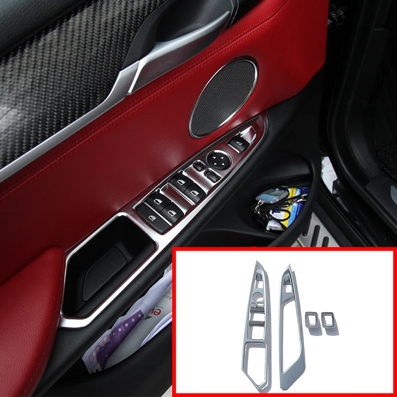 4 шт. для BMW X5 X6 F15 F16 2014 2017 хромированная дверь окно Кнопка панель Крышка отделка