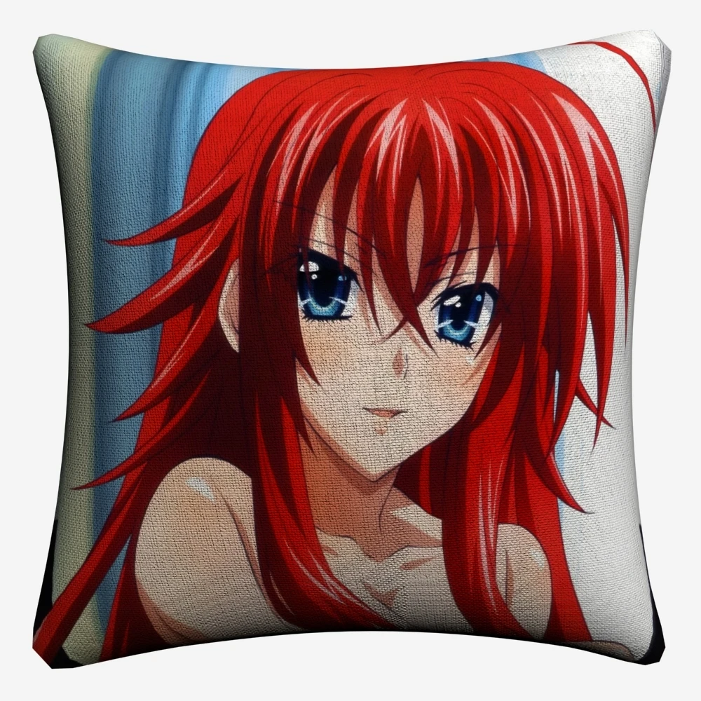 Школьная DXD Сексуальная Rias хлопковая декоративная подушка лен Чехол 45x45 см для