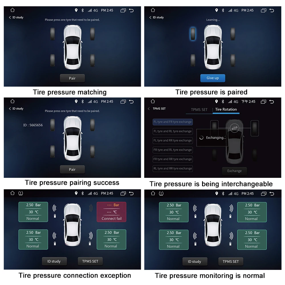 Автомобильный TPMS Android Funrover для DVD плеера монитор беспроводная система