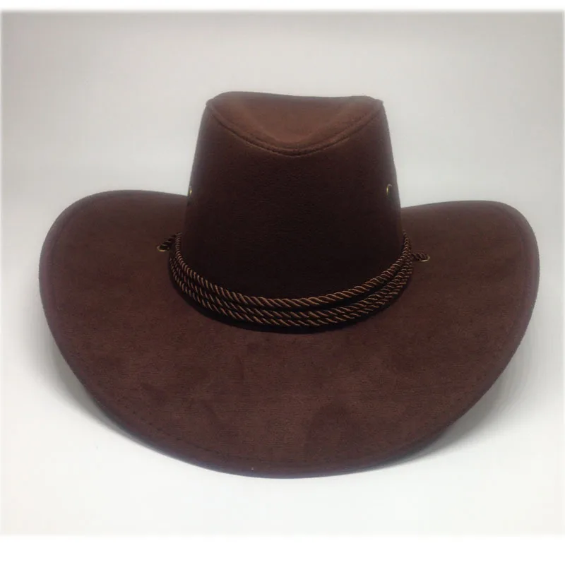 

Cross Border Heat Sell U.S.A West Cowboy Hat Chamois Down Outdoors Sun Hat Man Riding Hats Imitate Skin Will Eaves