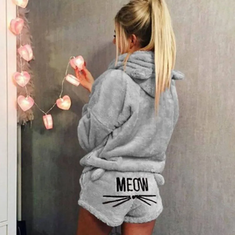 Женские пижамные комплекты Meihuida коллекция осень-зима 2018 фланелевые теплые