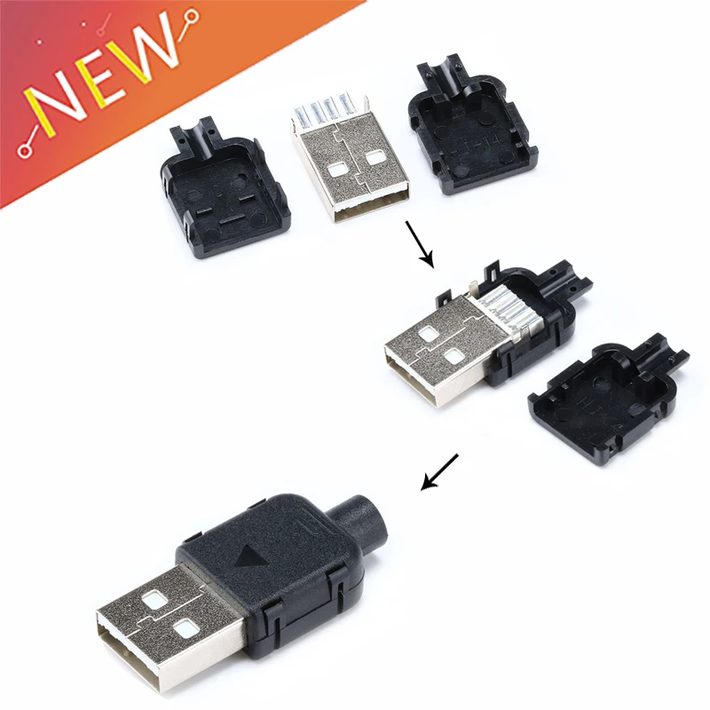 10 наборы для ухода за кожей DIY USB 2 0 разъем Тип штекера A входящий штекер 4 Pin с