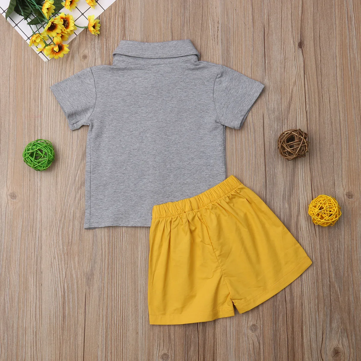 Kids Baby Big Little Sister Brother Short Sleeve T shirt Bow tie Ruffle Tops Shorts Outfit Clothes Summer Set |