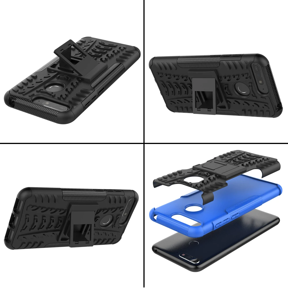 

Honor 7A Pro Case TPU+PC Silicone Kickstand Cover Armor Case for Huawei 7A Pro Cover for Fundas Huawei Y6 Prime 2018 AUM L29