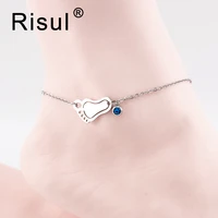 risul foot anklets birthluckystone 12pcslot mixed stainless steel both sides mirror polished rolo anklet chain jan dec 1pc