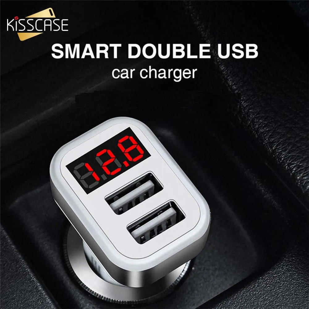 KISSCASE 2 порта USB Автомобильное зарядное устройство для Samsung Xiaomi QC 3 0 Быстрая зарядка