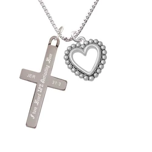 Открытое сердце с бисером границы 2 сторонний Вечная любовь Подвески