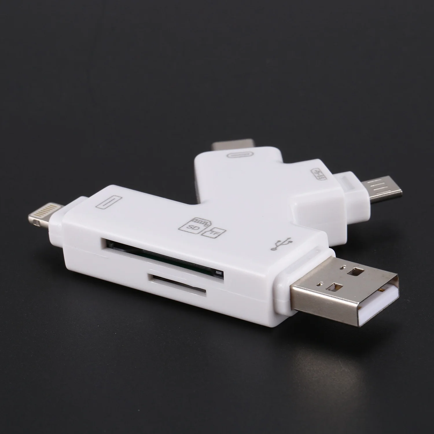 4 в 1 Micro Sd кард ридер с разъемом Lightning/Usb/Micro Usb/Тип C разъем для Iphone Ipad Android Тип