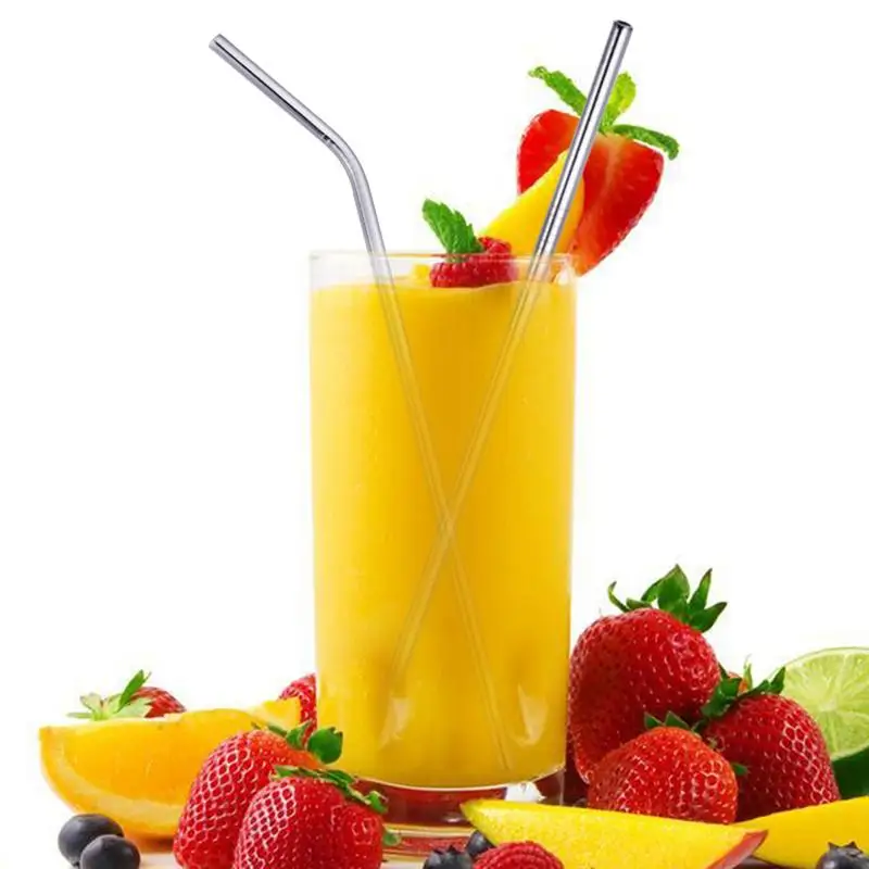 Новая 7 шт./лот многоразовая Питьевая соломенная металлическая солома из