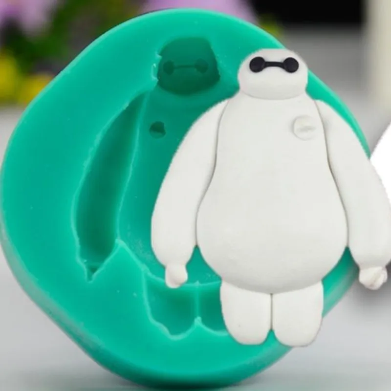 2018 новый большой Baymax формы Сахар Торт Шоколадные украшения белый DIY торт плесень