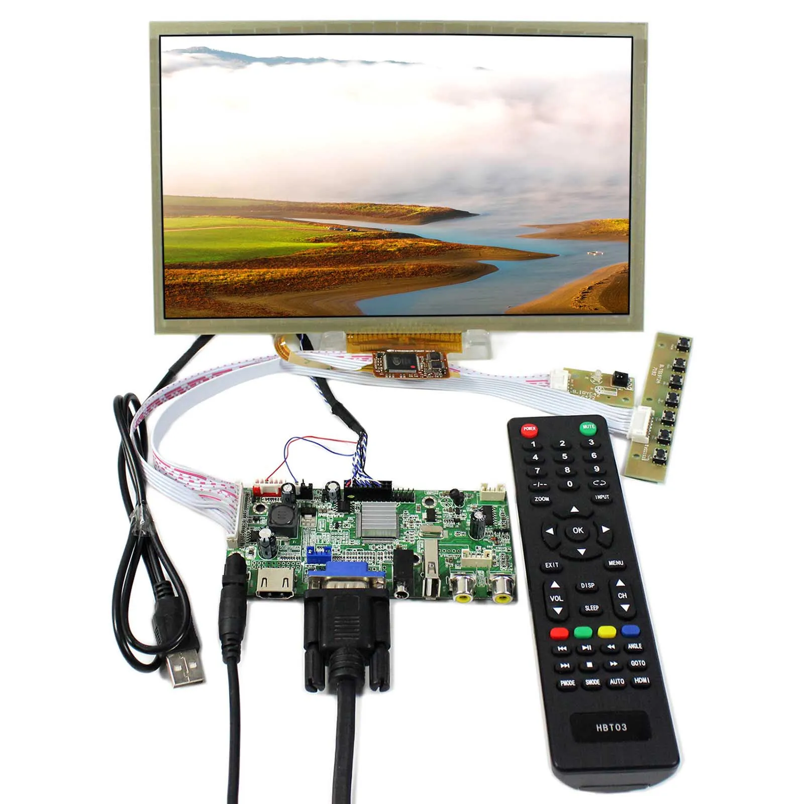 

10.2inch 1024x600 Capacitive Touch Panel LCD Screen HSD100IFW1 CLAA102NA0ACW HD MI+VGA+AV+USB LCD Controller Board