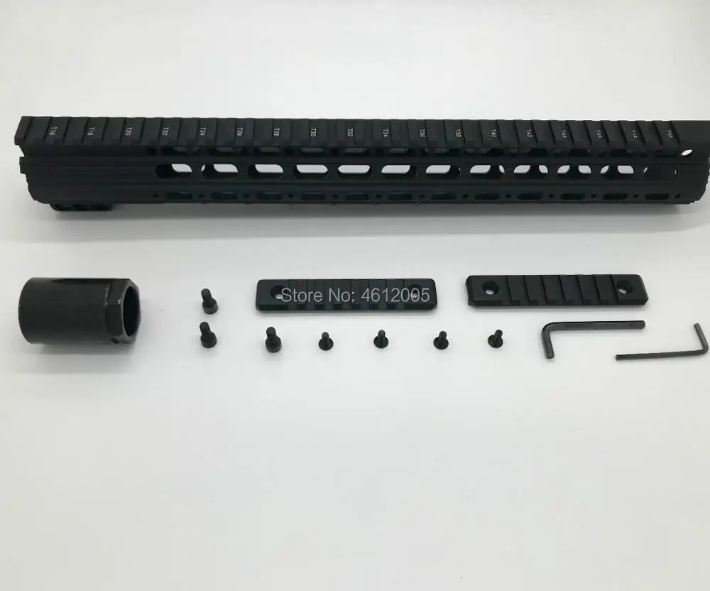 15 дюймов Пикатинни поручни Quad Rail для алюминия одно реечное трубчатое цевье AEG M4 M16